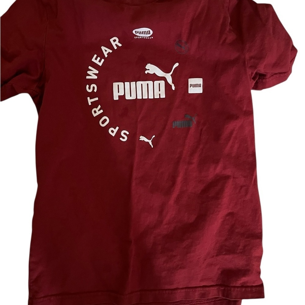 PUMA Kids Burgundy Sports Tee